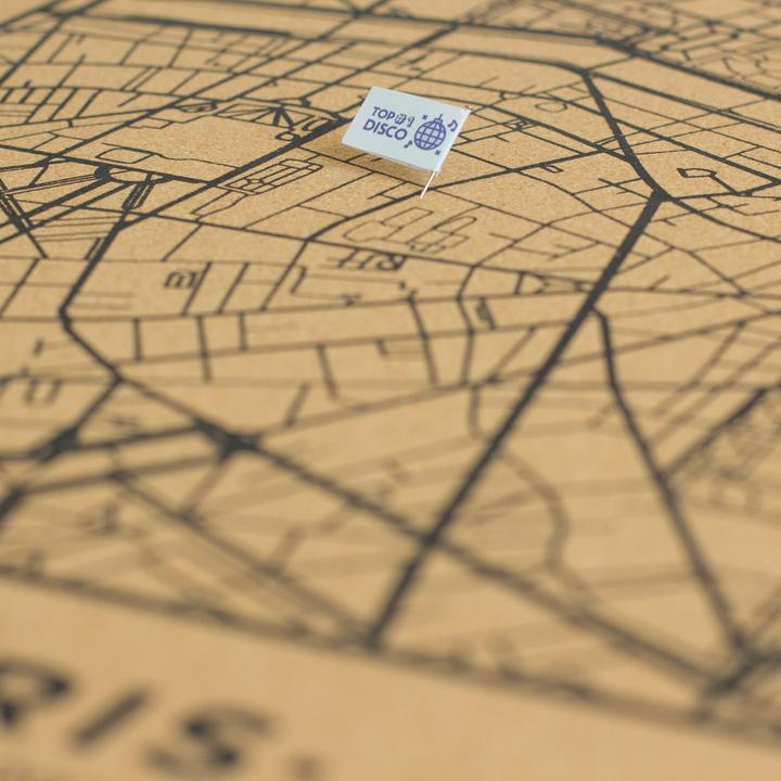 Produktbild Miss wood Woody Map Städtekarte - Paris - XL- in schwarz (Pinnwand, 90 x 60 cm)