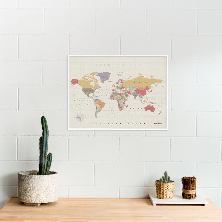 Produktbild Miss wood Weltkarte (Pinnwand, Weltkarte, 60 x 45 cm)
