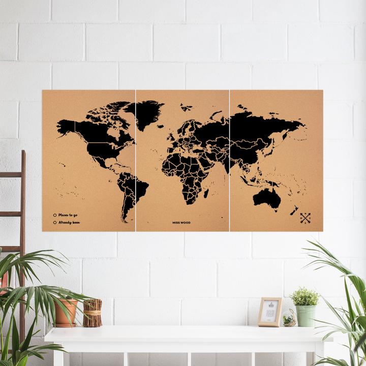 Produktbild Miss wood Woody Map Weltkarte XXXL - My World (Pinnwand, Weltkarte, 180 x 90 cm)