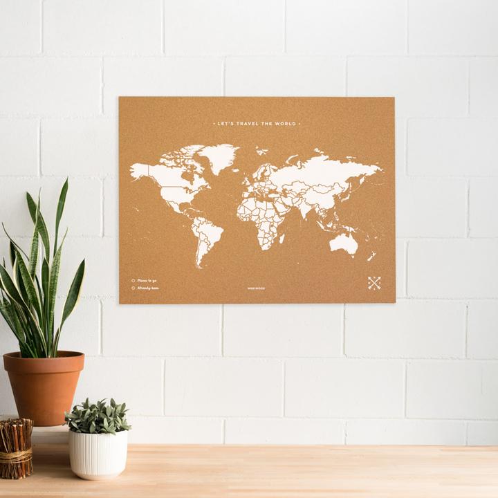 Image du produit Miss wood Woody Map Carte du monde XL (Tableau d'affichage, Planisphère, 90 x 60 cm)