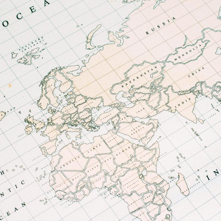 Actual product image Miss wood Woody Map - Watercolor - L - Vintage (Bulletin board, World map, 60 x 45 cm)