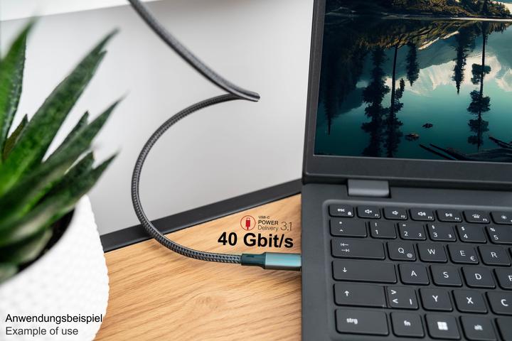 Produktbild Good Connections USB 4.0 Gen. 3x2 Kabel 40GBit/s 240W 8Ka60Hz USB-C Stecker an (0.50 m, USB 4.0, 240 W)