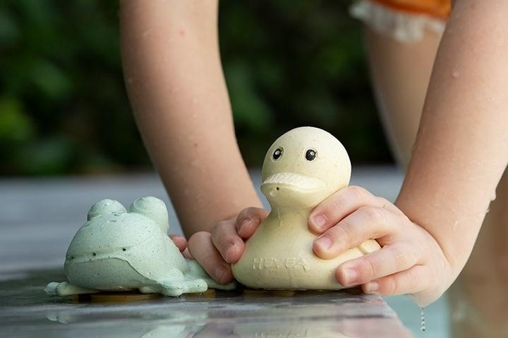 Image du produit Hevea Set de jouets pour le bain Canard + Grenouille, Sable + Sage