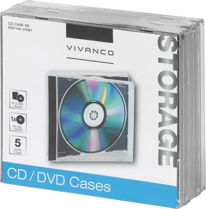 Actual product image Vivanco CD Jewel Case 5 Pack