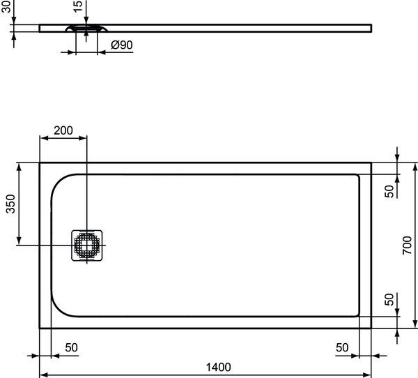 Produktbild Ideal Standard Ultra Flat S Rechteck-Brausewanne 1400x700mm K8234