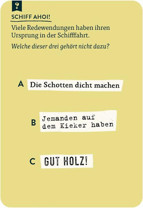 Produktbild Das grosse Quiz der Redewendungen & Sprichwörter (Deutsch)