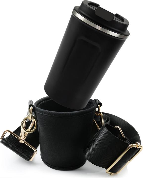 Produktbild Only-Bags.Store Cupholder Set - Becherhalter und Thermobecher zum Umhängen - Getränkehalter aus Neopren mit