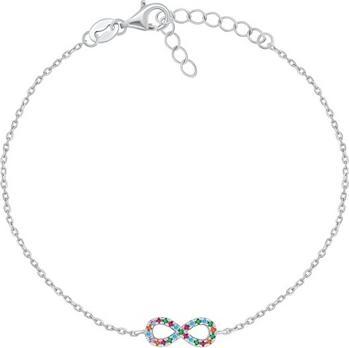 Brilio Silver - Charming silver bracelet with blue zircons Infinity BR42WB