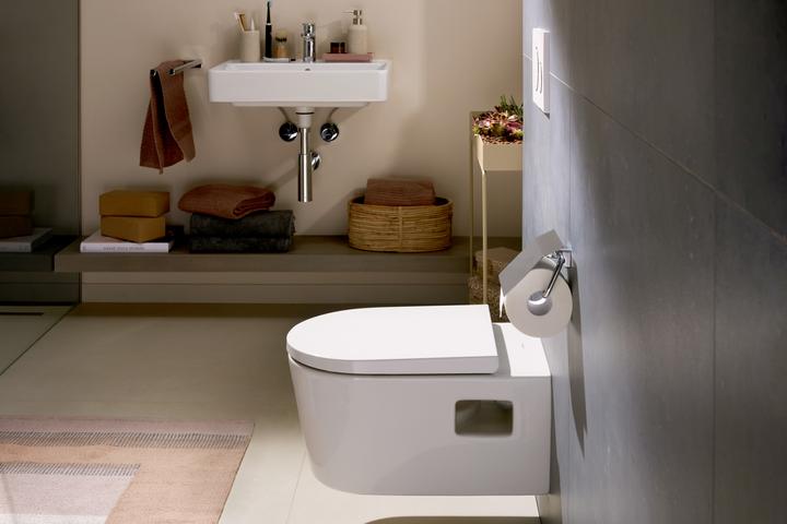 Produktbild hansgrohe EluPura Original S WC-Sitz, mit Deckel, weiss, 365x440x45mm