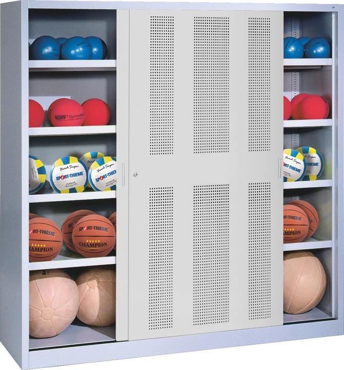 Actual product image C+P Ball cabinet (HxWxD: 195x160x50 cm, with perforated sliding doors, type 4)