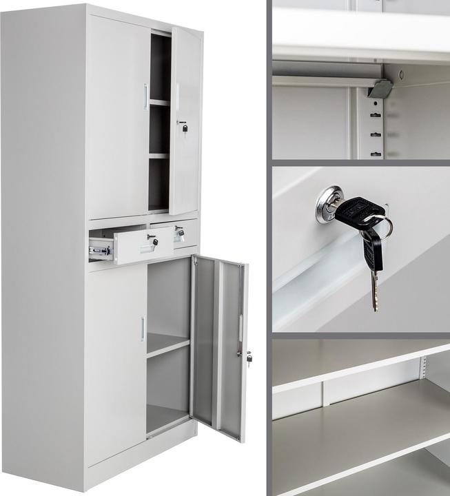 Actual product image tectake Filing cabinet with 2 drawers (90 x 40 x 180 cm)