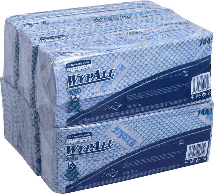 Produktbild Wypall Wischtücher X50 1-lagig 41,6x24,5cm Interfold blau (6 x)