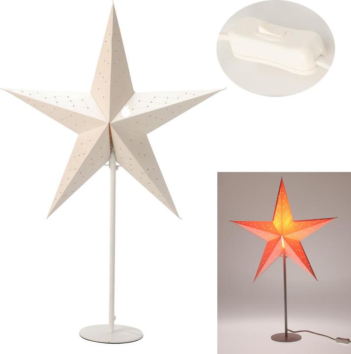 Produktbild Mojawo Weihnachtstern Tischlampe Papierstern H65cm 220V An/Aus Schalter