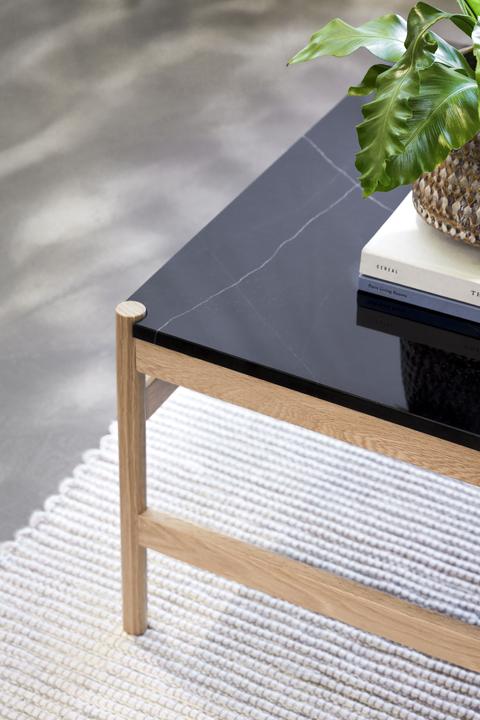 Actual product image Hübsch Raw Coffee Table Black/Natural (80 x 80 x 45 cm)