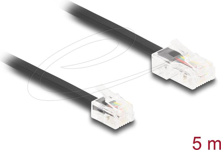 Produktbild Delock Telefonkabel RJ45 Stecker zu RJ11 Stecker schwarz 5 m