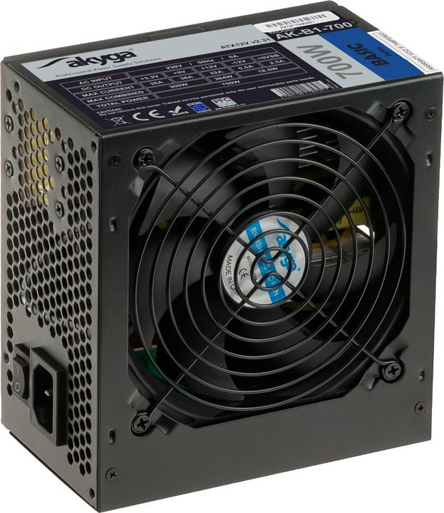 Produktbild Akyga AK-B1-700BE ATX Power Supply 700W Juodas EDITION P4+4 PCI-E SATA PPFC 12 cm (700 W)