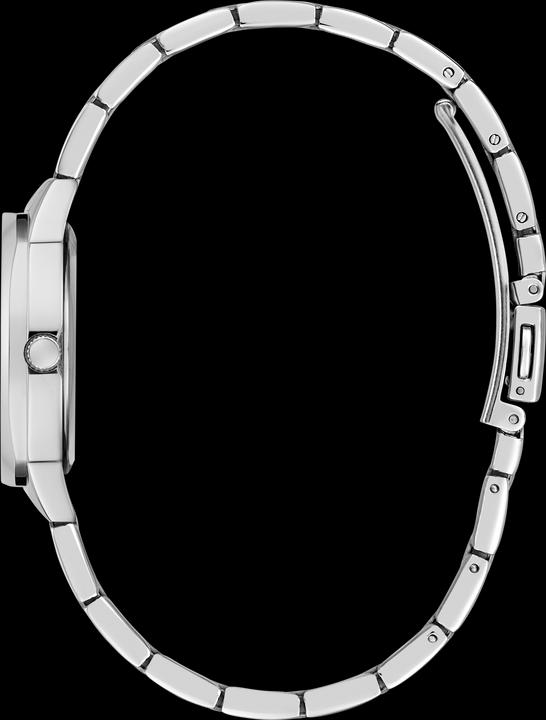Actual product image Guess P SLV CS W/ CRYS / SUN WHT DL / P SLV BRCT Wristwatch (Watch with gemstone, 30 mm)