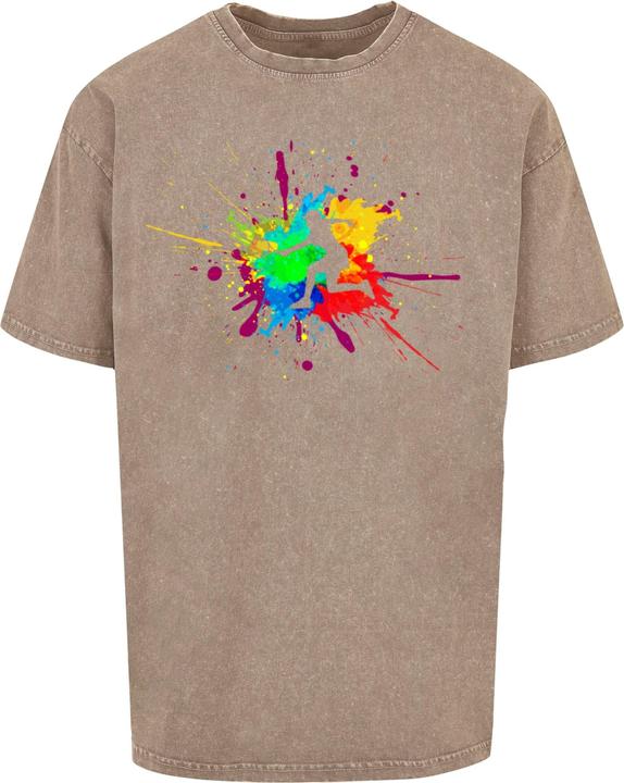 Actual product image Merchcode Colour Splash Player Acid Washed Oversized Tee - 117937 (S)