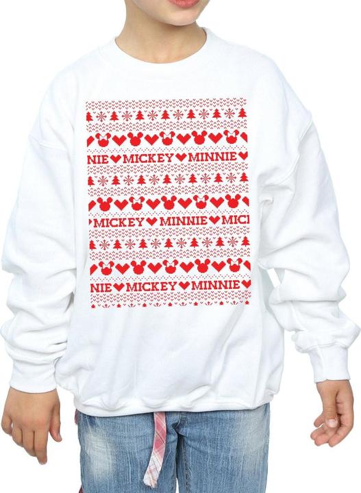 Disney Mickey And Minnie Christmas Fair Isle Sweatshirt Mädchen
