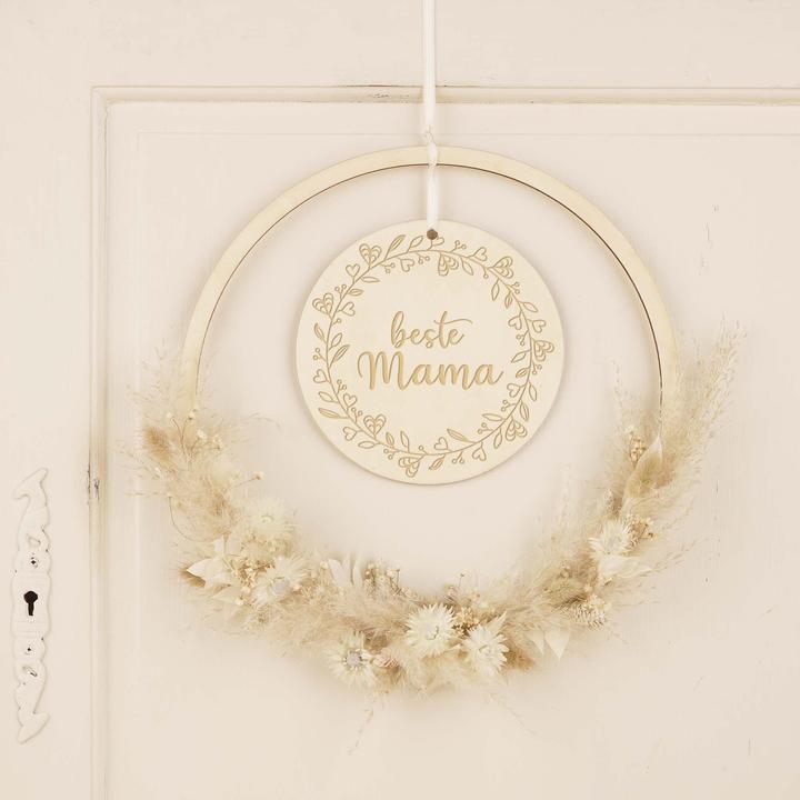 Produktbild Geschenkkörbe CH Flower Loop Muttertag "Beste Mama", weiss (Trockenblumen)