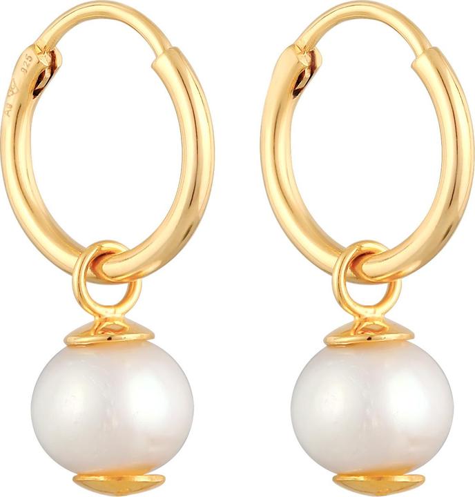 Immagine prodotto Elli Orecchini a cerchio con perla d'acqua dolce pendente argento 925 (Argento 925)