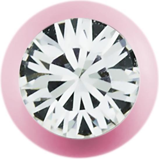 Star Piercing Micro Kugel pastellpink mit Swarovski silber (ohne Messing, Chirurgenstahl 316L)
