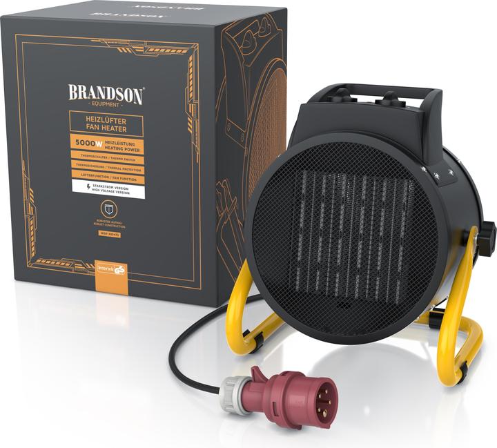 Produktbild Brandson Baustellen Heizlüfter 5000 W, 2 Heizstufen, 5KW Elektroheizgebläse für Baustelle, Überhitzungsschutz (5000 W)