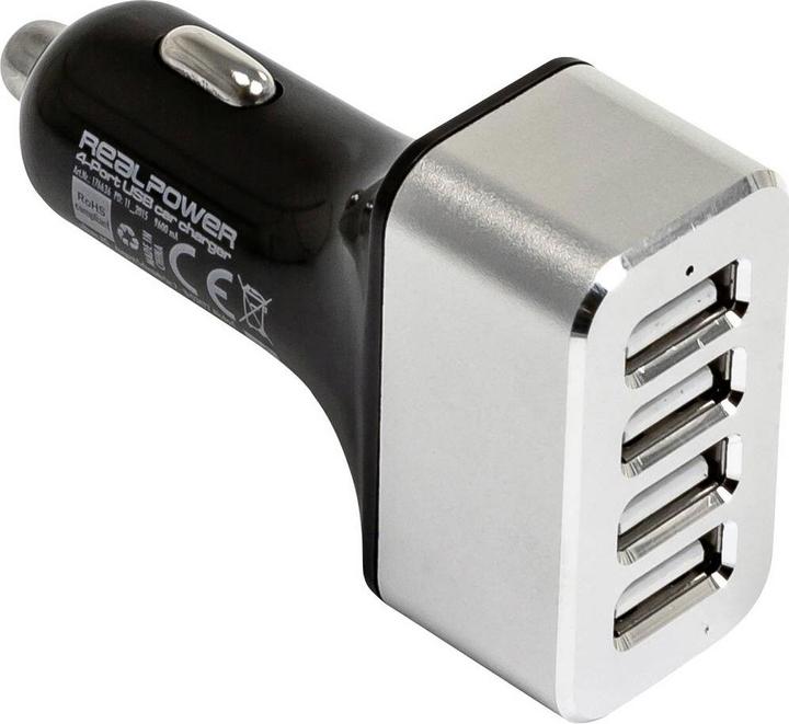 Produktbild RealPower 4-Port USB car charger