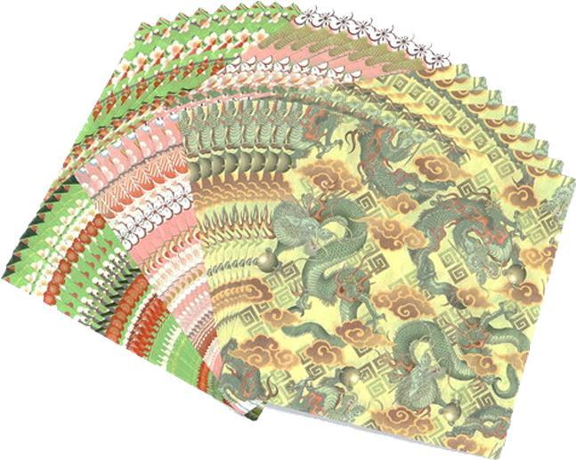 Image du produit Kamiiso Origami Washi papier Chiyogami, 3 motifs (24 x)