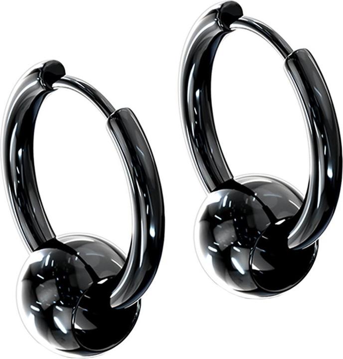 Star Piercing Ohrring schwarz Anhänger Kugel (Chirurgenstahl 316L, ohne Messing)