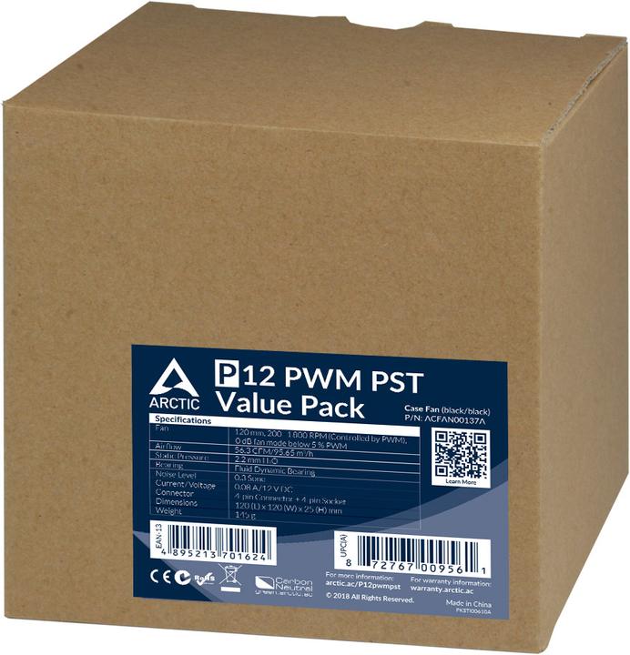 Actual product image Arctic P12 PWM PST Value Pack (120 mm, 5 x)