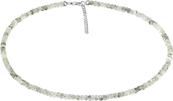 Xen green Rutil Quarz - Collier 4,5 mm facettiert 43 + 5 cm 925 Silber (925 Sterling Silber, 43 cm)