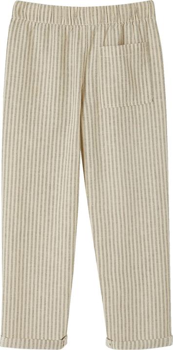 Actual product image Vertbaudet Wide boys' trousers with stripes, linen mix (158)