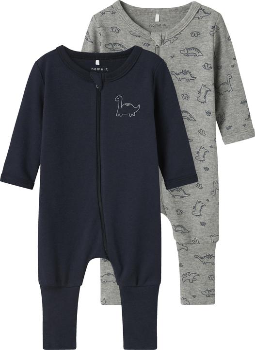 Produktbild Name it Nbmnightsuit 2p Zip Ff Grey Dino Noos (50)