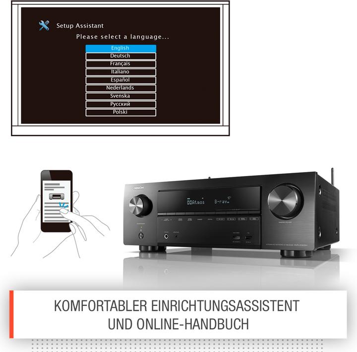 Produktbild Denon AVR-X1600H (7.2 Kanal, FM, DAB+)