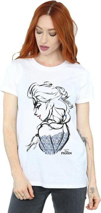 Immagine prodotto Disney Frozen Maglietta boyfriend in cotone Elsa Sketch (L)