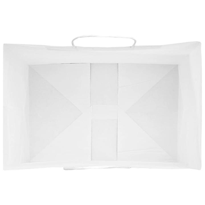 Produktbild VidaXL Kraftpapiertüten 250 Stk. mit Henkel Weiss 32x22x24 cm Papiertüte (Geschenktüte, 250 x)