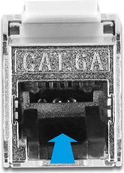 Produktbild Delock Kabel RJ45 Stecker zu Keystone Modul RJ45 Buchse Cat.6A 1 m schwarz (S/FTP, CAT6, 1 m)