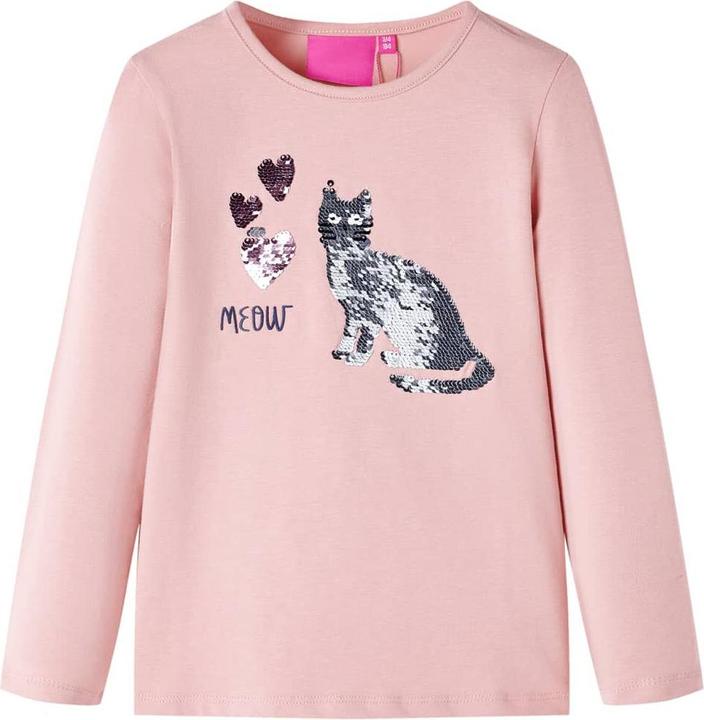 VidaXL Kinder-Langarmshirt Hellrosa 104,Material: 95 % Baumwolle. 5 (104)