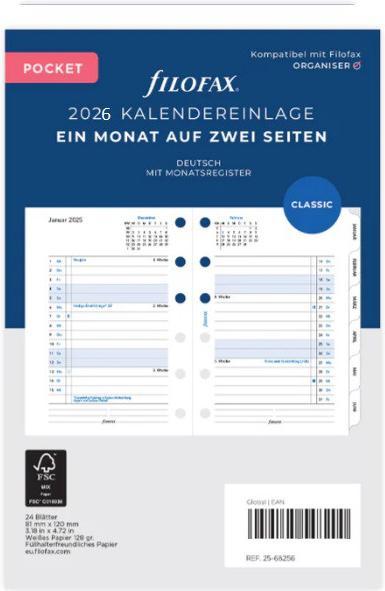 Actual product image Filofax PO MONAT/2SEIT+REGISTER.