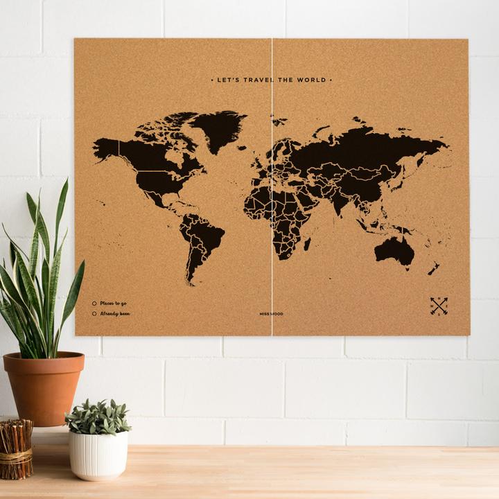 Produktbild Miss wood Woody Map Weltkarte XXL (Pinnwand, Weltkarte, 120 x 90 cm)
