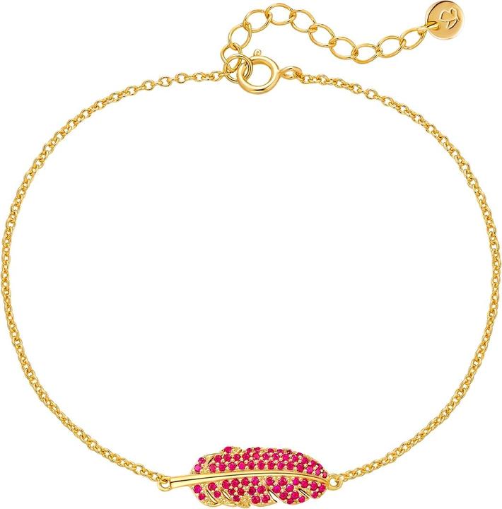 Immagine prodotto Glanzstücke München Bracciale da donna con piume in argento - 35032 (17 cm, Argento)