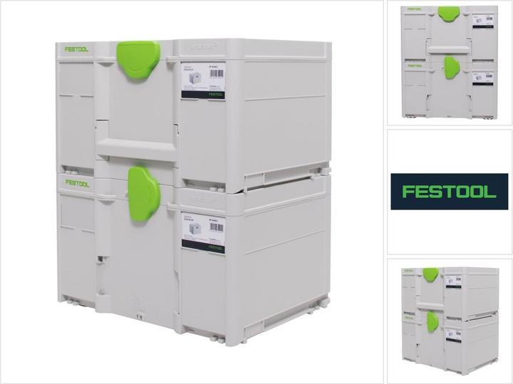 Produktbild Festool Systainer Set 2x SYS3 M 237 ( 2x 204843 ) 21,4 Liter 396x296x237mm Werkzeugkoffer koppelbar
