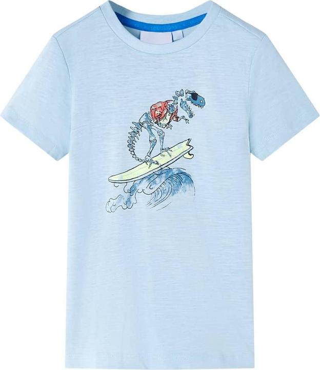 VidaXL Kinder-T-Shirt Hellblau 128,Material: 100 % Baumwolle,Farbe (128)