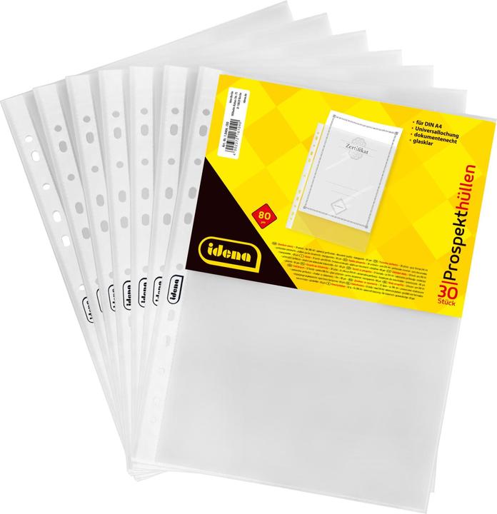Immagine prodotto Idena Custodia per opuscoli A4 30 pezzi cristallino 80µ (A4, 30 x)