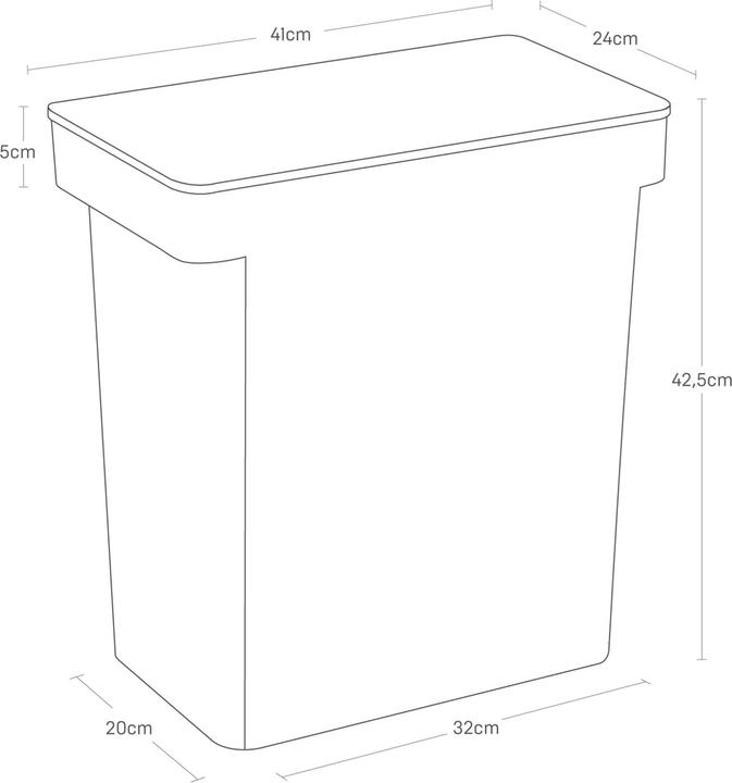 Produktbild Yamazaki Luftdichter Mülleimer mit Rollen TOWER (25 l)
