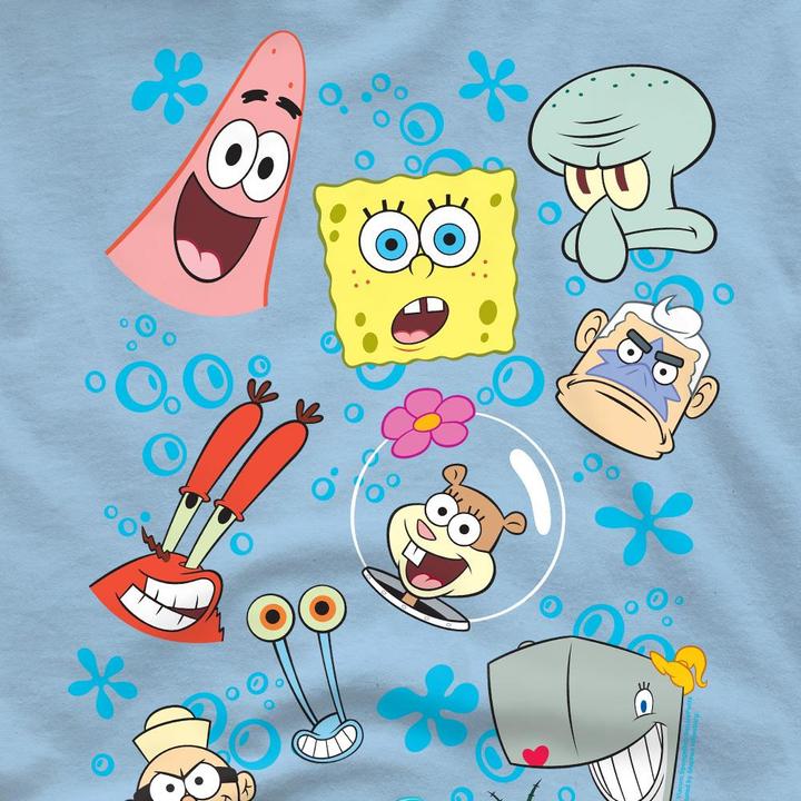Immagine prodotto Spongebob Squarepants Maglietta Volti dei Personaggi Uomo (XXL)