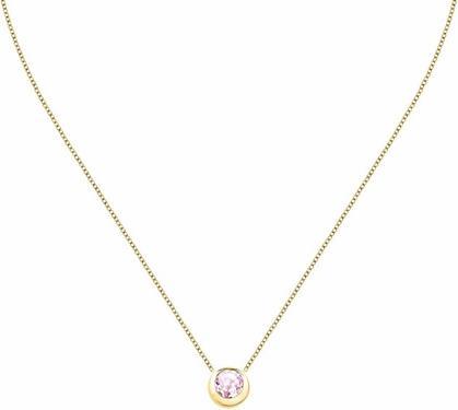 Morellato - Charming Gold Plated Necklace with Semipreziose Rose Quartz SAXN04