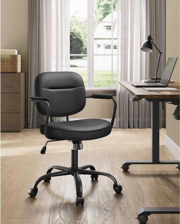 Image du produit Songmics Chaise de bureau avec dossier rembourré et accoudoirs, noir