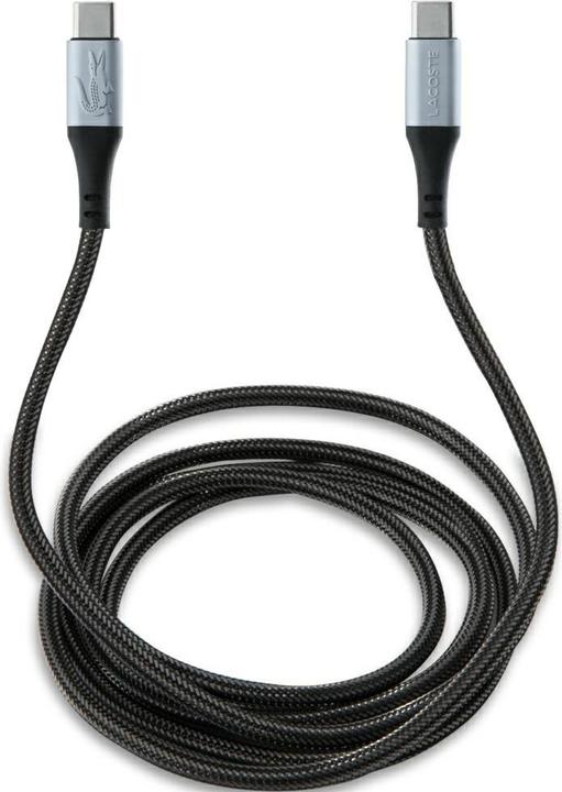 Produktbild Lacoste Set 2in1 Case + Cable USB-C Iconic Petit Pique Woven MagSafe for iPhone 16 Pro Max black (Apple iPhone 16 Pro Max)
